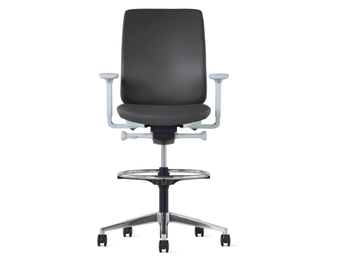 VERUS - Leather office stool with Armrests with 5-Spoke base by Herman Miller - view 3